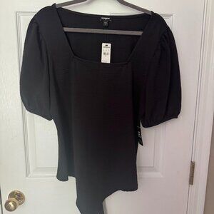 NWT Express Puff Sleeve Bodysuit - Black - XL